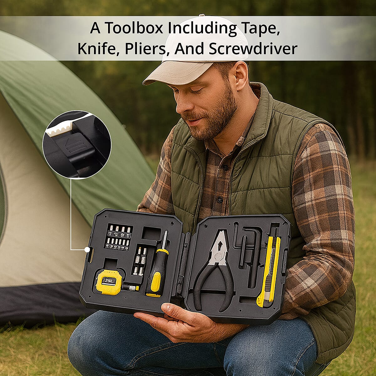 Solar Flash Light Tool Box Set - White image number 6