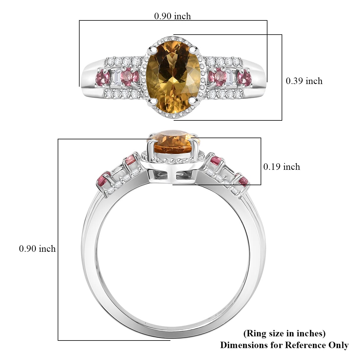 D'Joy Mocha Scapolite and Multi Gemstone 1.40 ctw Ring in Rhodium Over Sterling Silver (Size 10.0) image number 5