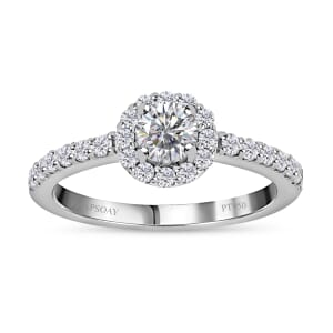 RHAPSODY IGI Certified 950 Platinum Diamond E-F VS Ring (Size 8.0) 4.70 Grams 1.00 ctw