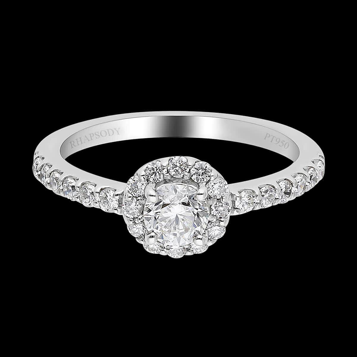 IGI Certified Rhapsody E-F VS Diamond 1.00 ctw Ring in 950 Platinum (Size 11.0) 4.70 Grams  image number 1