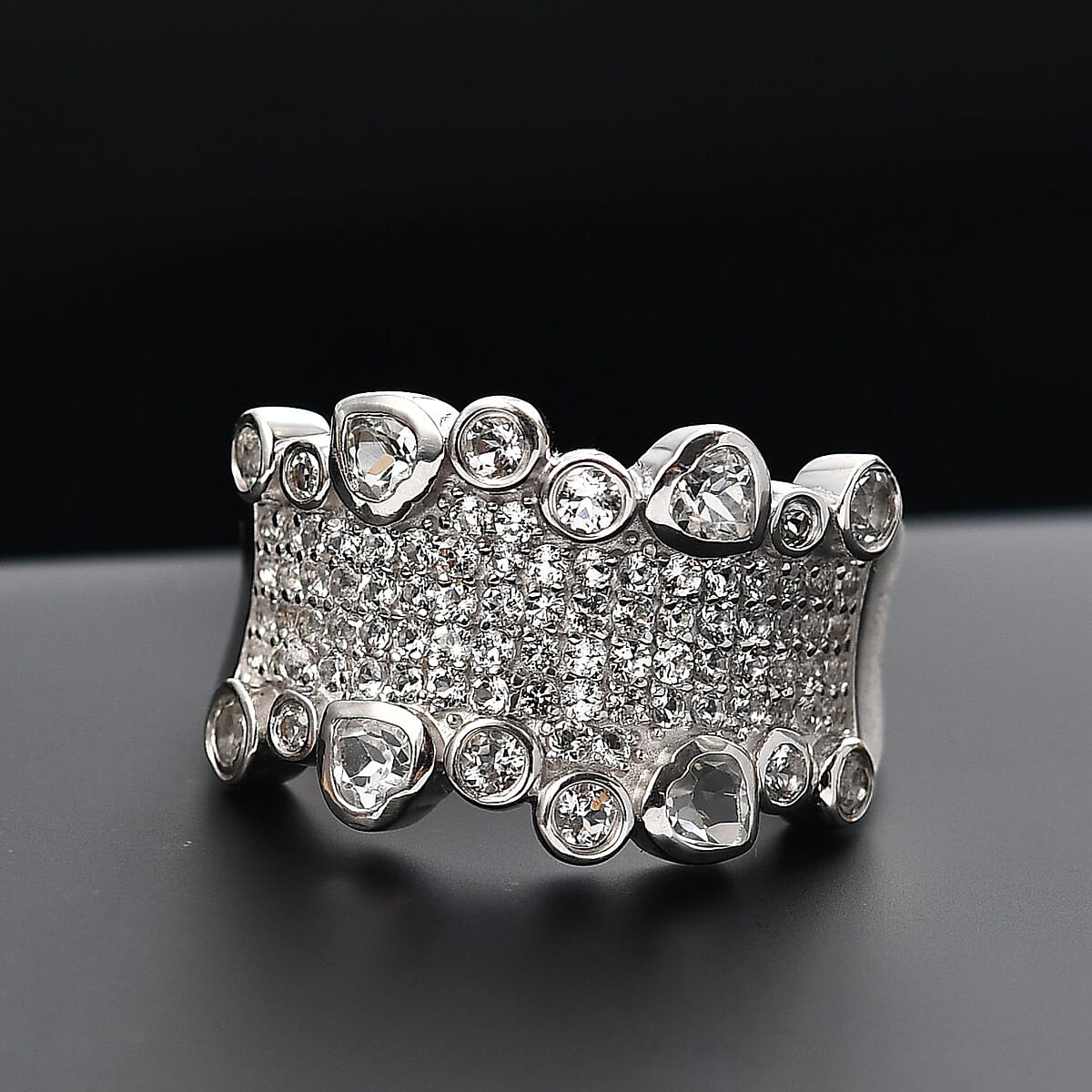 D'Joy Golconda Topaz 1.75 ctw Cosmic and Romantic Ring in Rhodium Over Sterling Silver (Size 5.0) image number 1