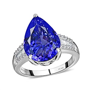 Rhapsody AAAA Tanzanite and E-F VS2 Diamond 7.90 ctw Ring in 950 Platinum (Size 7.5) 6.65 Grams