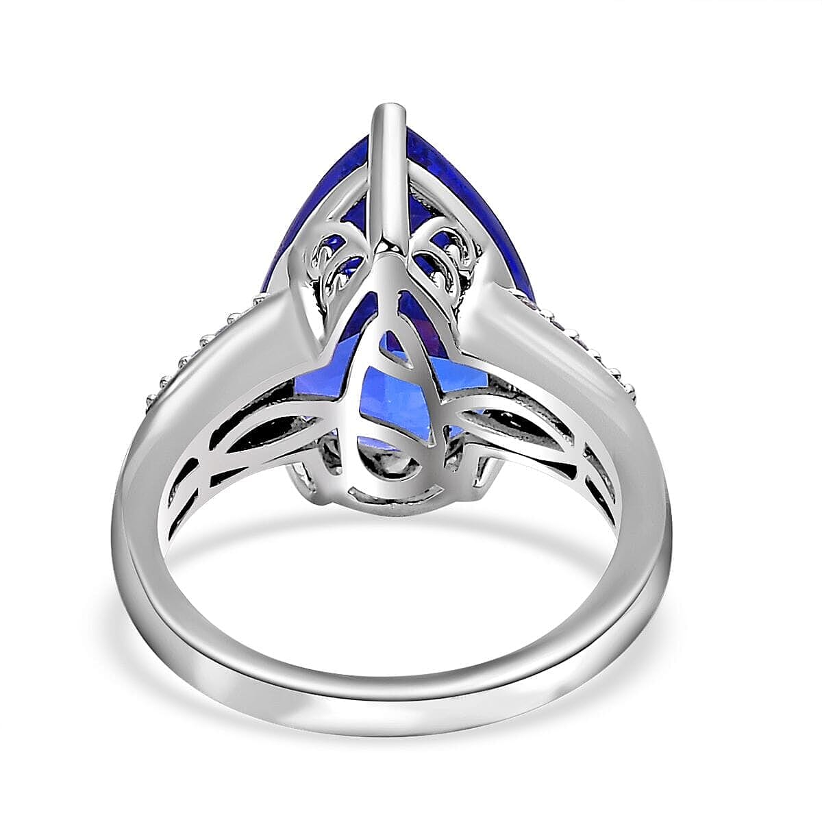 Rhapsody AAAA Tanzanite and E-F VS2 Diamond 7.90 ctw Ring in 950 Platinum (Size 7.5) 6.65 Grams image number 4