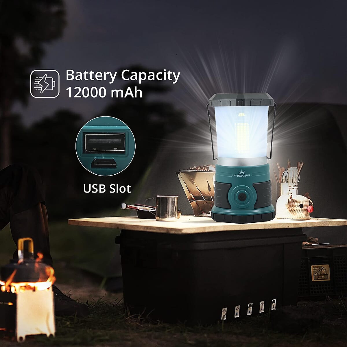 CLOSEOUT Blazin' Sun 1500 Lumen USB with Powerbank LED Lantern image number 5