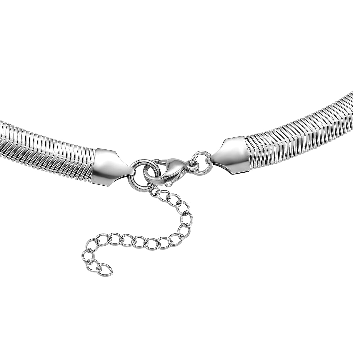 Blue Austrian Crystal Snake Chain Necklace in Stainless Steel 20-22 Inches image number 4