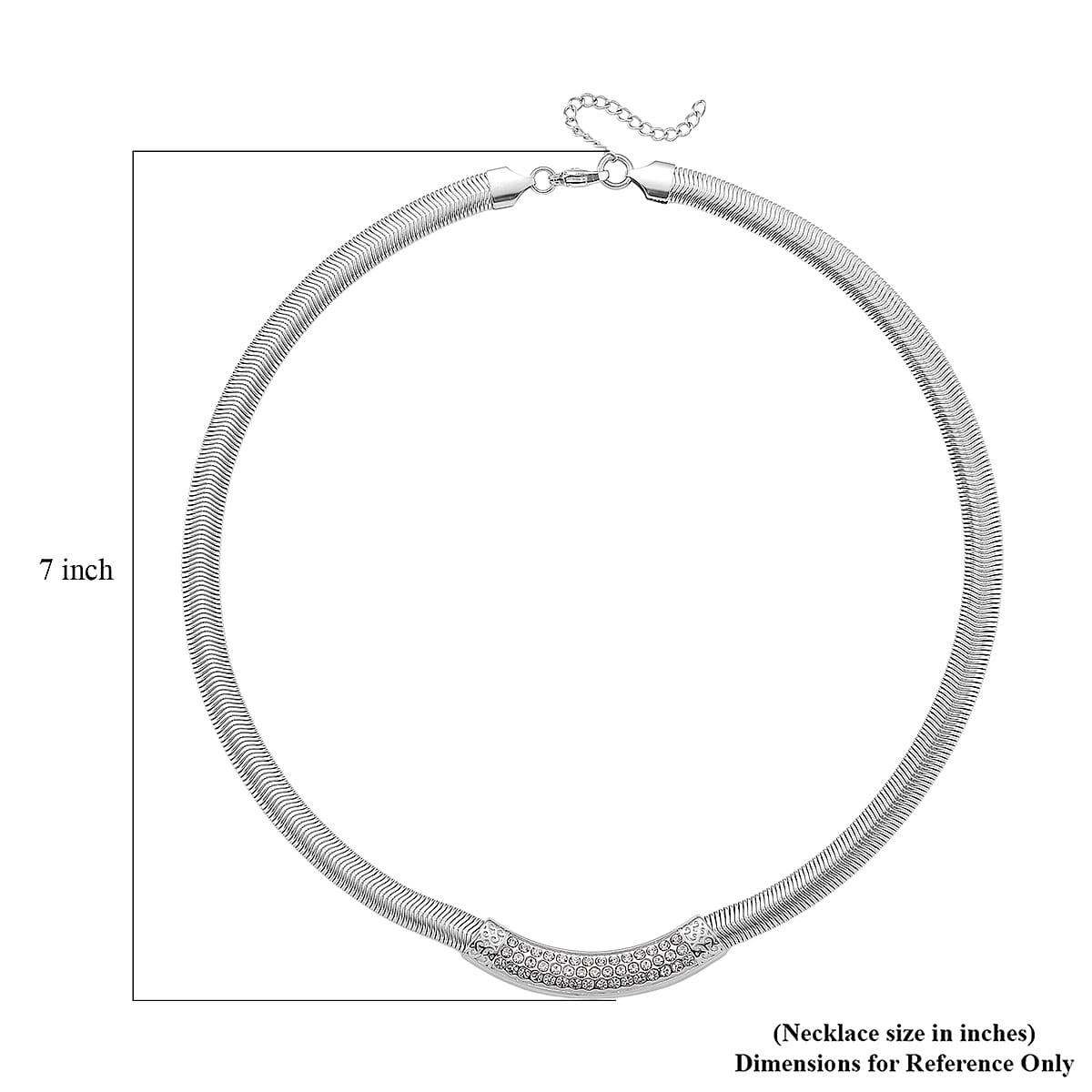 Austrian Crystal Snake Chain Necklace in Stainless Steel 20-22 Inches image number 5