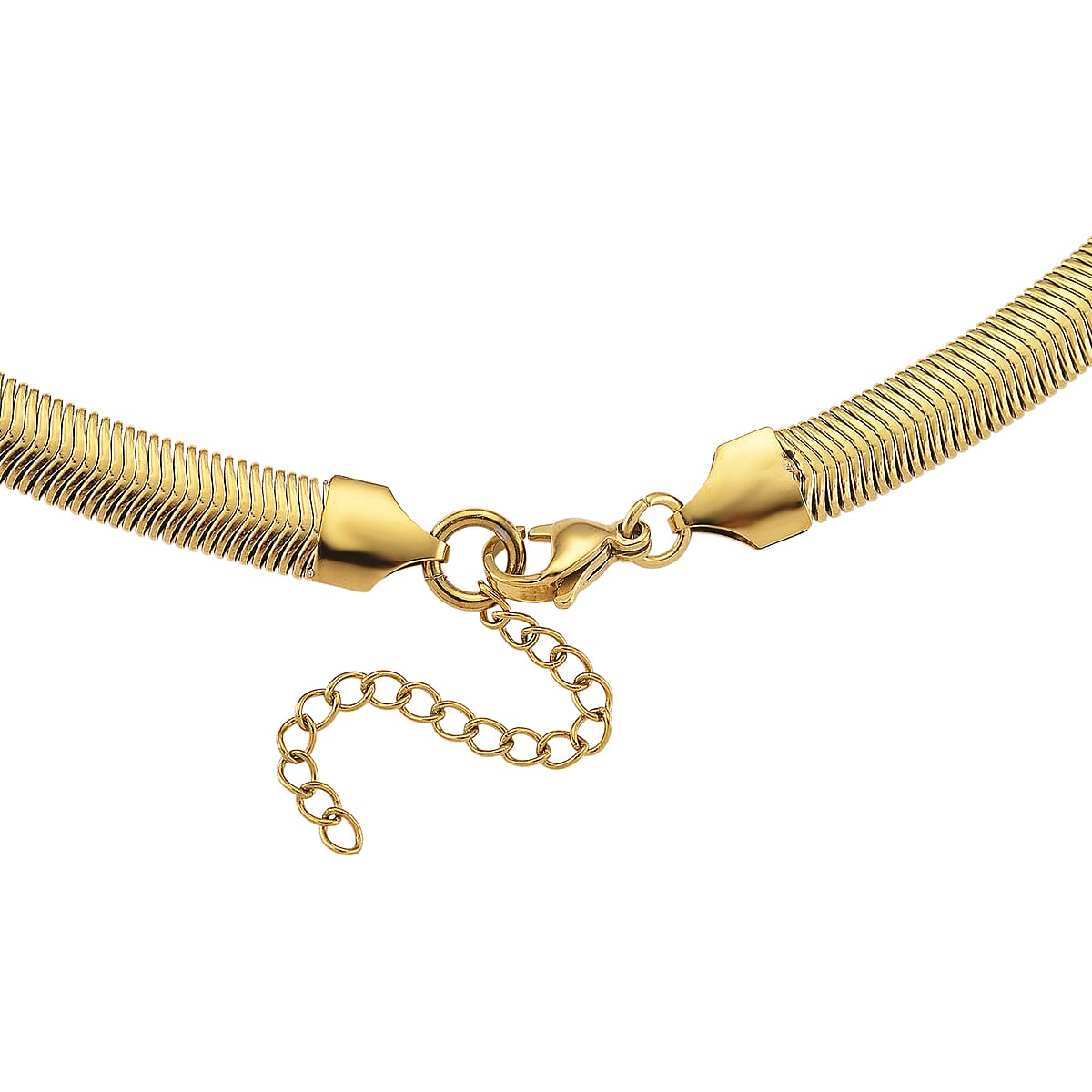 Green Austrian Crystal Snake Chain Necklace in ION Plated YG Stainless Steel 20-22 Inches image number 4