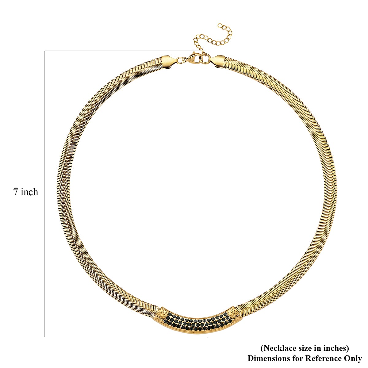 Green Austrian Crystal Snake Chain Necklace in ION Plated YG Stainless Steel 20-22 Inches image number 5