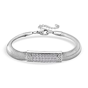 Austrian Crystal Snake Chain Bracelet in Stainless Steel (7.5-9.5In)