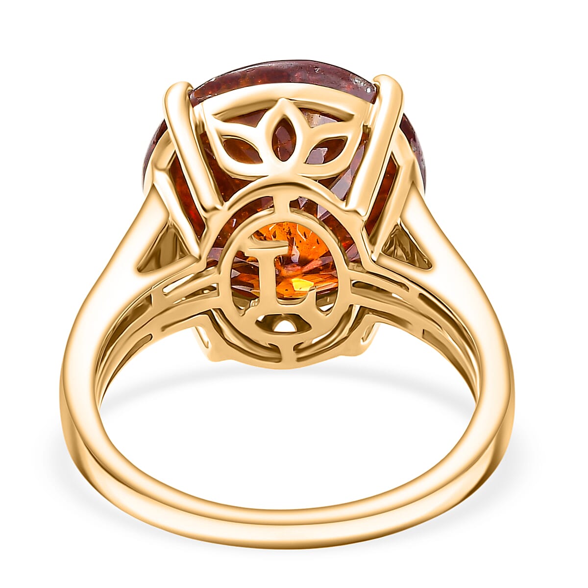 Premium Picos Altos Sphalerite and E-F VS Luxuriant Lab Grown Diamond 14.50 ctw Molten Majesty Ring in 10K Yellow Gold (Size 7.0) image number 4