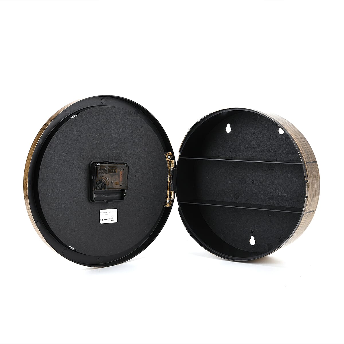 Livemore Gold Color Wall Clock with Three Shelves Hidden Compartment (9.84"x2.76") (1xAA Battery Not Included) image number 3