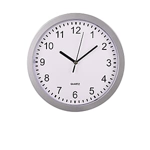 Livmore Silver Color Wall Clock with Three Shelves Hidden Compartment (1xAA Battery Not Included)