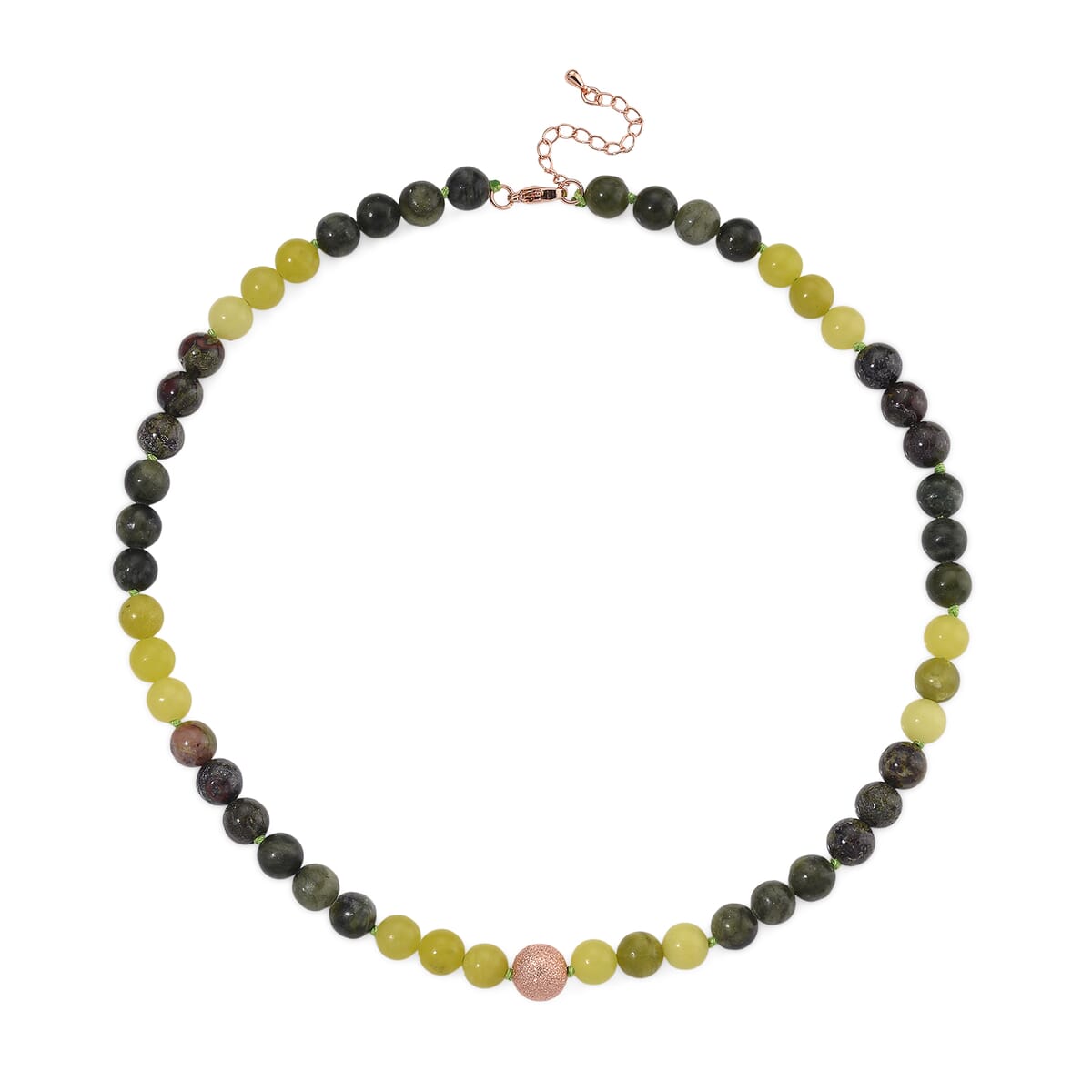 Multi Gemstone 210.00 ctw Beaded Necklace in Rosetone 18-20 Inches image number 2