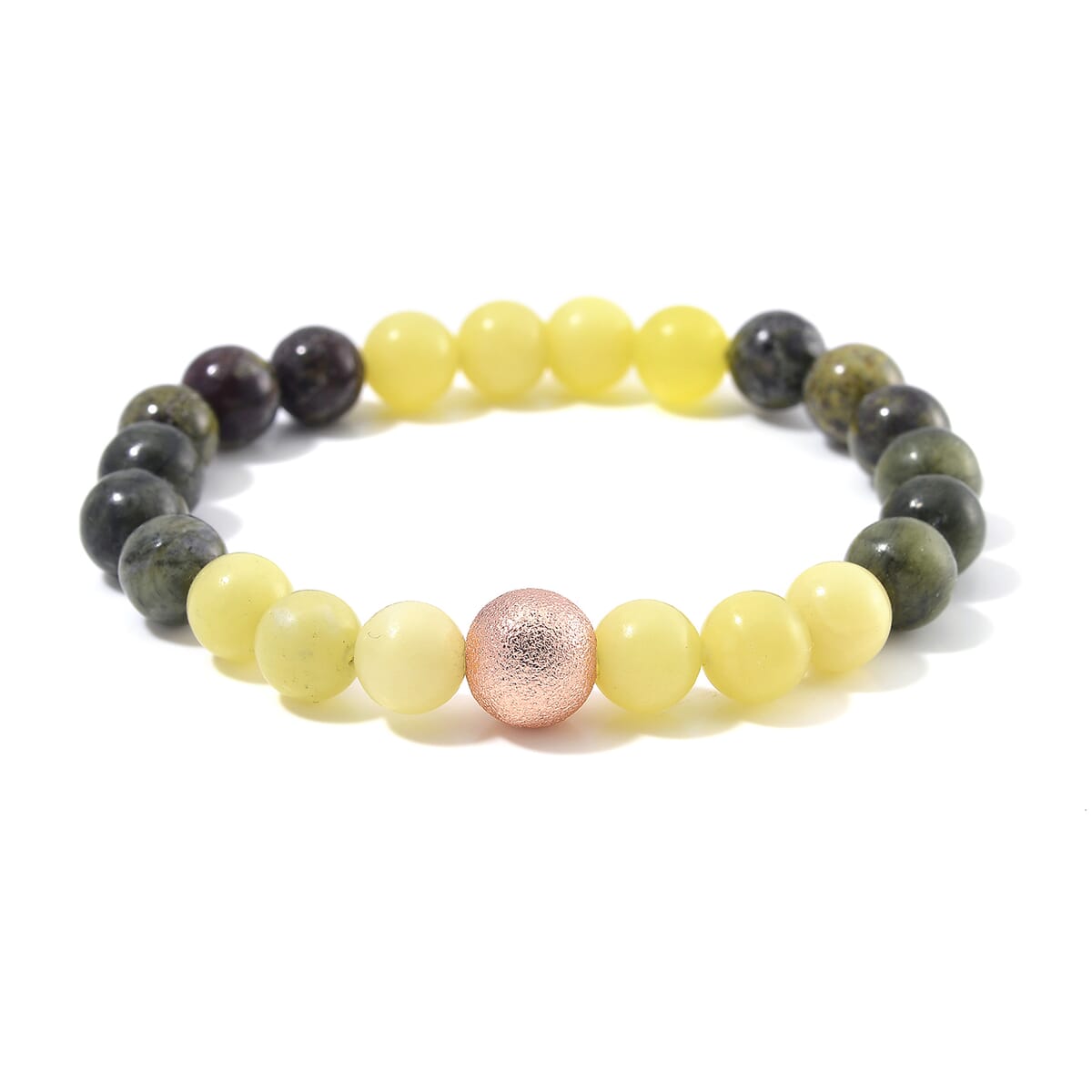 Multi Gemstone 90.00 ctw Beaded Stretch Bracelet in Rosetone (6.5-7In) image number 0