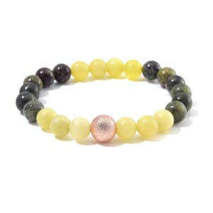 Multi Gemstone 90.00 ctw Beaded Stretch Bracelet in Rosetone (6.5-7In)
