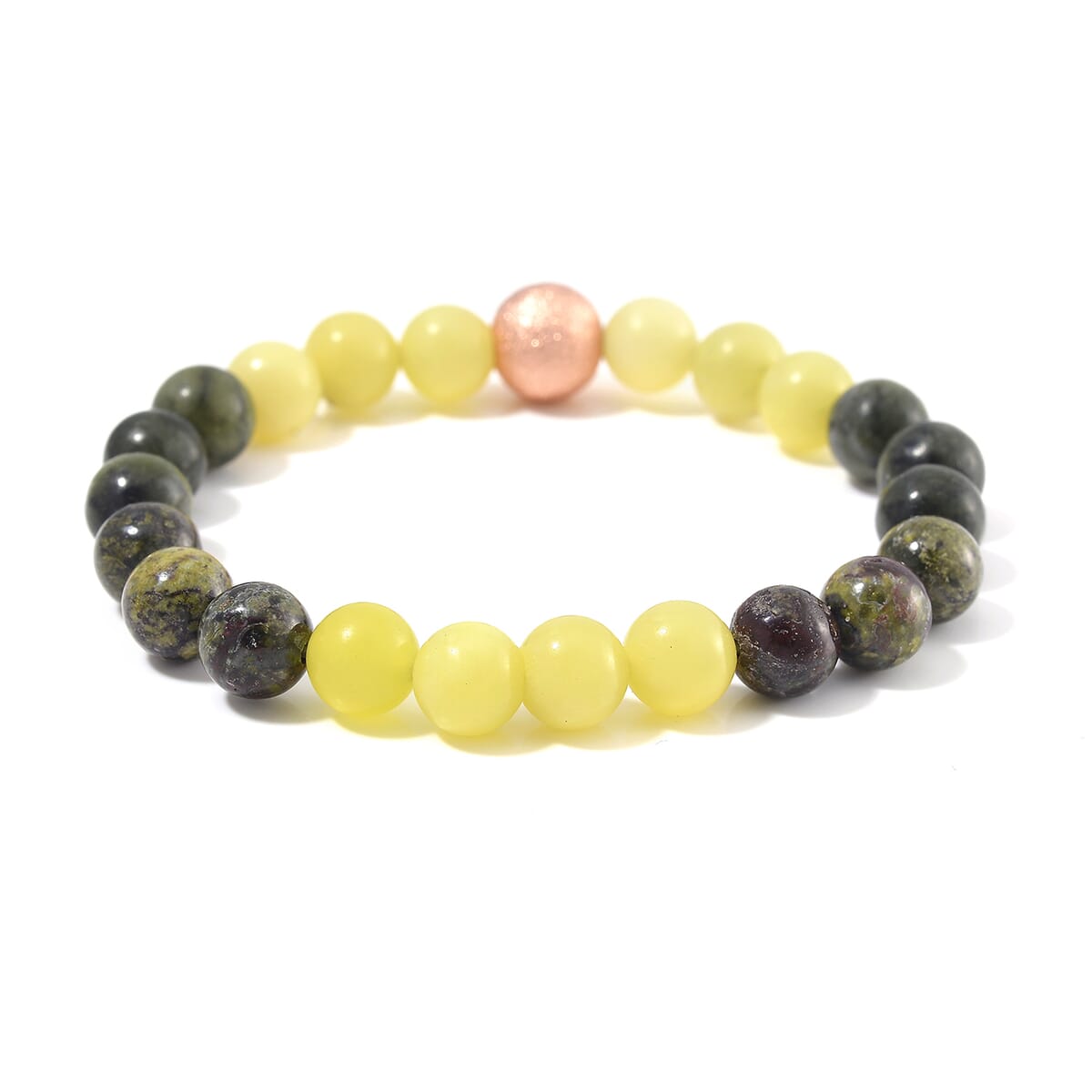 Multi Gemstone 90.00 ctw Beaded Stretch Bracelet in Rosetone (6.5-7In) image number 2