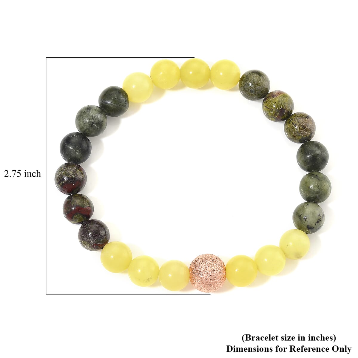 Multi Gemstone 90.00 ctw Beaded Stretch Bracelet in Rosetone (6.5-7In) image number 4