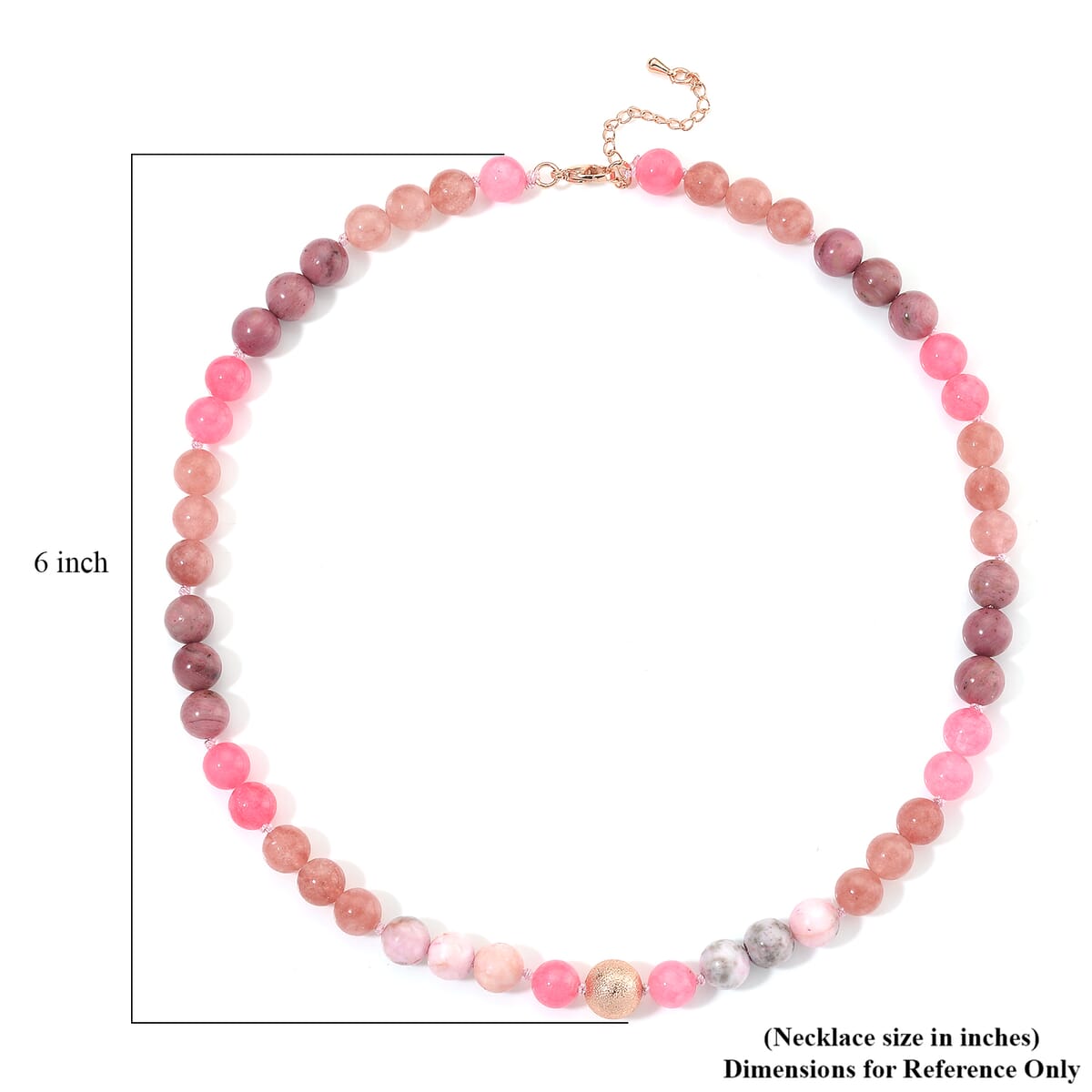 Multi Gemstone 210.00 ctw Beaded Necklace in Rosetone 18-20 Inches image number 5