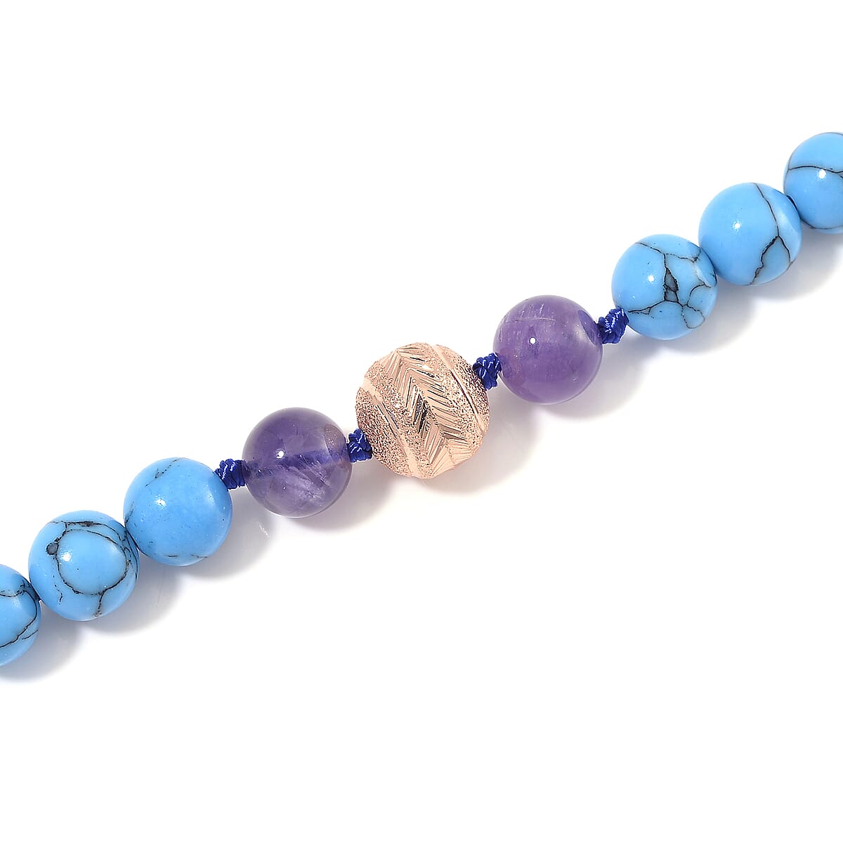 Multi Gemstone 210.00 ctw Beaded Necklace in Rosetone 18-20 Inches image number 3