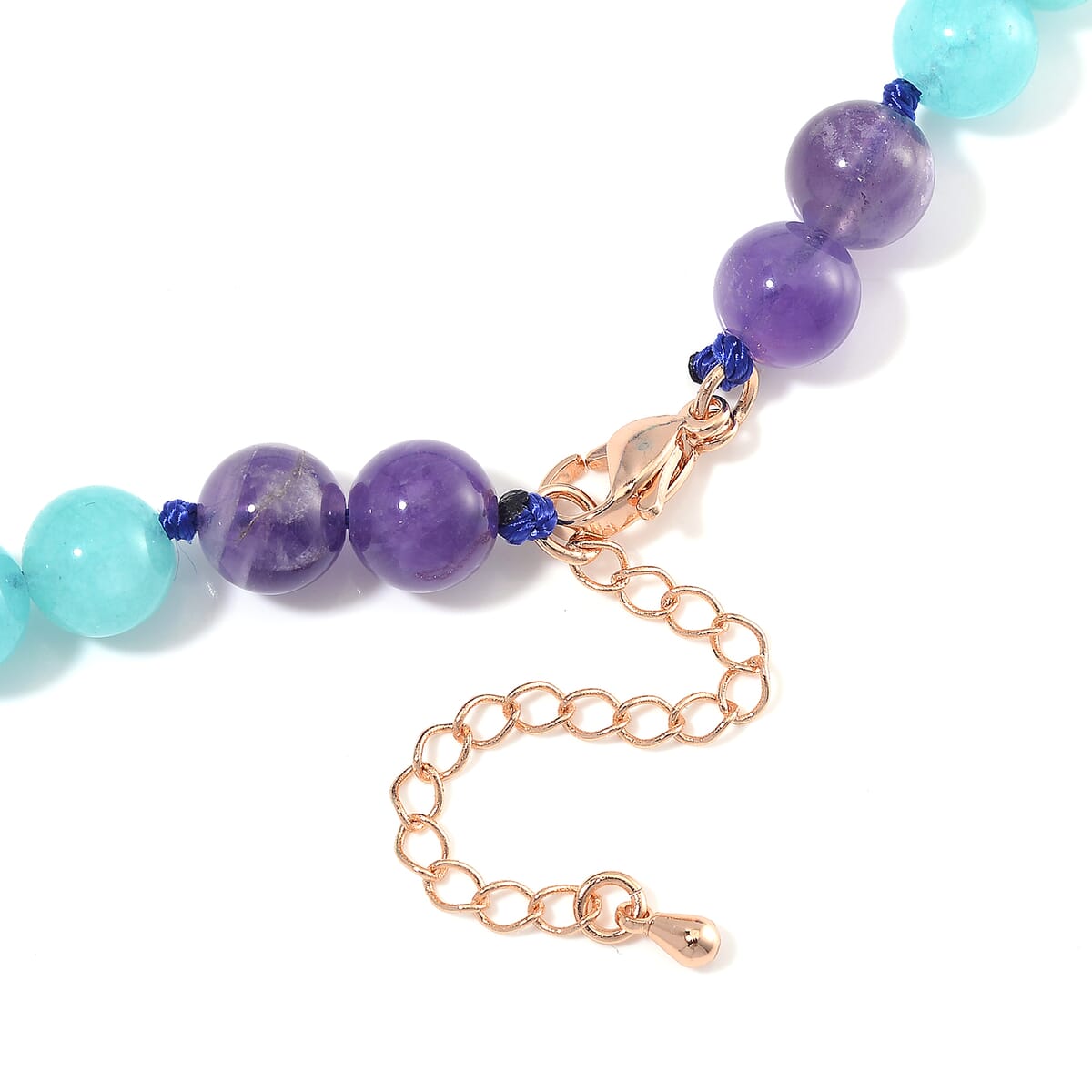Multi Gemstone 210.00 ctw Beaded Necklace in Rosetone 18-20 Inches image number 2