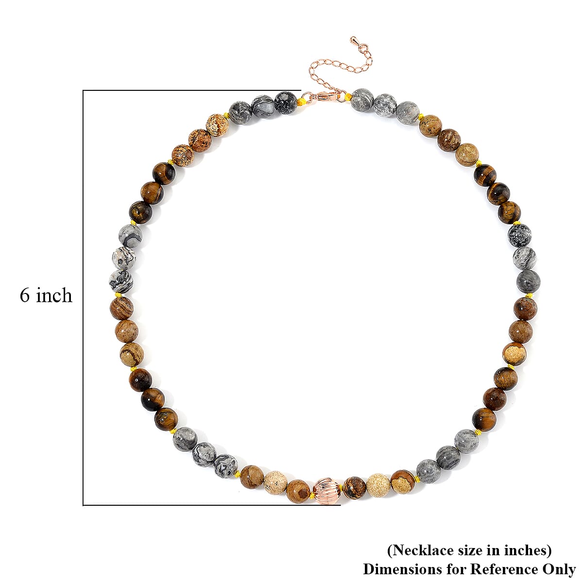 Multi Gemstone 210.00 ctw Beaded Necklace in Rosetone 18-20 Inches image number 5