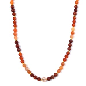 Multi Gemstone 210.00 ctw Beaded Necklace in Rosetone 18-20 Inches
