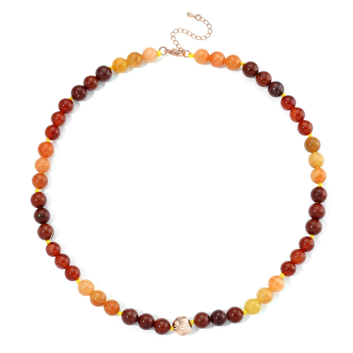 Multi Gemstone 210.00 ctw Beaded Necklace in Rosetone 18-20 Inches image number 2