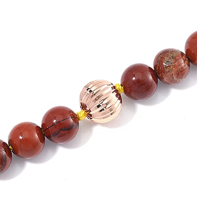 Multi Gemstone Beaded Necklace in Rosetone 18-20 Inches