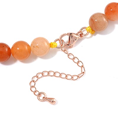 Multi Gemstone Beaded Necklace in Rosetone 18-20 Inches