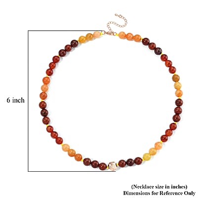 Multi Gemstone Beaded Necklace in Rosetone 18-20 Inches
