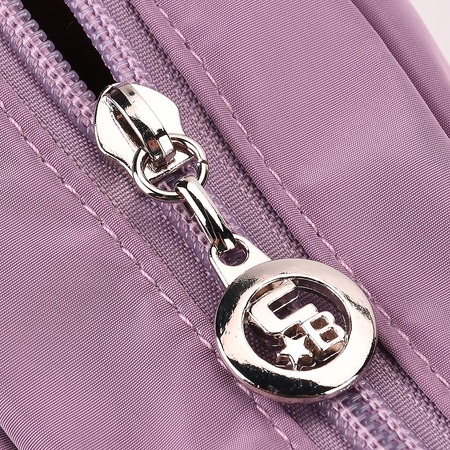 Purple Multi Pocket Nylon Crossbody Bag with Shoulder Strap