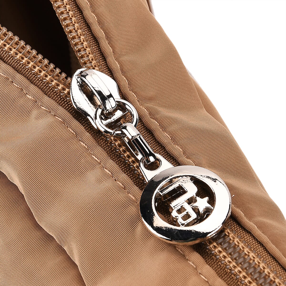  Khaki Multi Pocket Nylon Crossbody Bag with Shoulder Strap image number 6