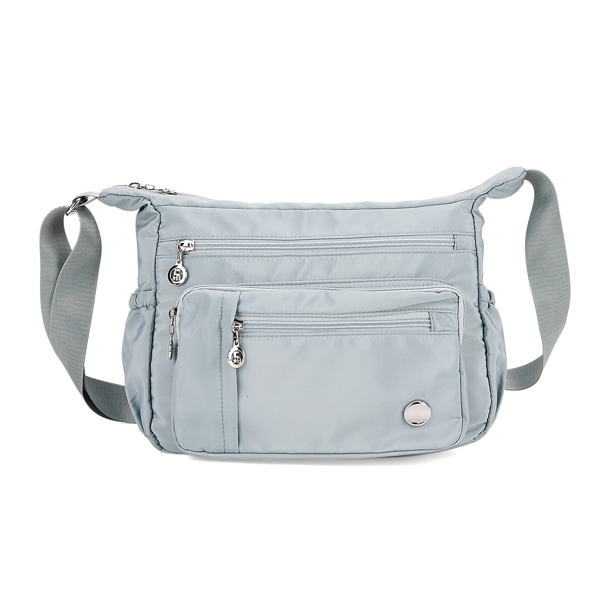  Mint Green Multi Pocket Nylon Crossbody Bag with Shoulder Strap image number 0
