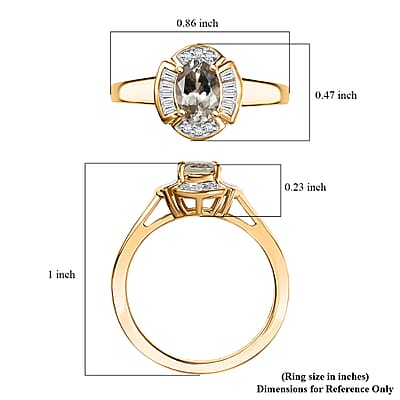 D'Joy AAA Turkizite and Moissanite 1.10 ctw Lumina Regale Ring in 18K Vermeil Yellow Gold Over Sterling Silver (Size 5.0) 