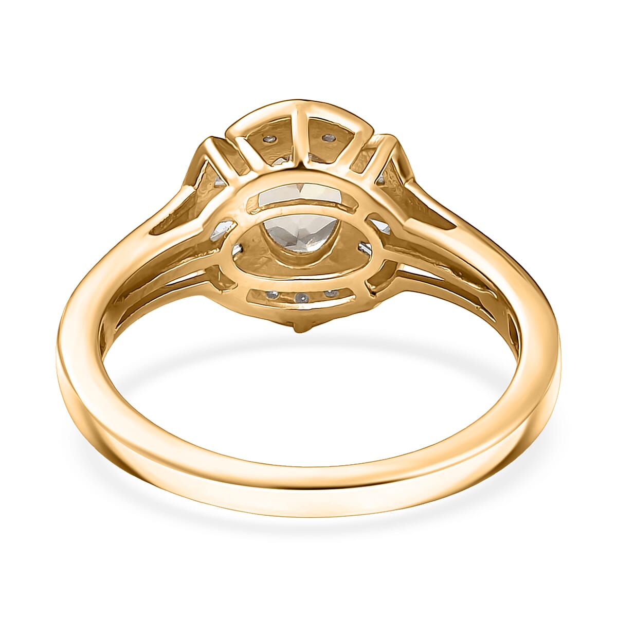 D'Joy AAA Turkizite and Moissanite 1.10 ctw Lumina Regale Ring in 18K Vermeil Yellow Gold Over Sterling Silver (Size 7.0)  image number 4