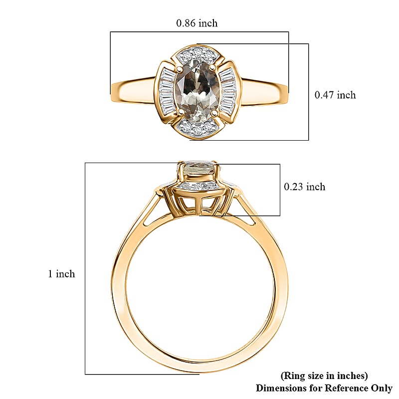 D'Joy AAA Turkizite and Moissanite 1.10 ctw Lumina Regale Ring in 18K Vermeil Yellow Gold Over Sterling Silver (Size 7.0)