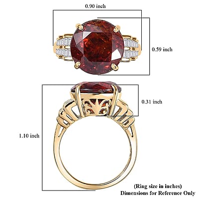 Luxoro 10K Yellow Gold Premium Picos Altos Sphalerite and G-H I2 Diamond Ring (Size 12.0) 14.00 ctw