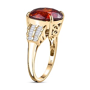 Luxoro 10K Yellow Gold Premium Picos Altos Sphalerite and G-H I2 Diamond Ring (Size 7.5) 14.00 ctw