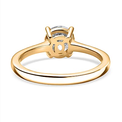 Luxuriant Diamond Lab Grown Diamond (E-F, VS) Ring in 18K Vermeil YG Over Sterling Silver (Size 10.0) 1.10 ctw
