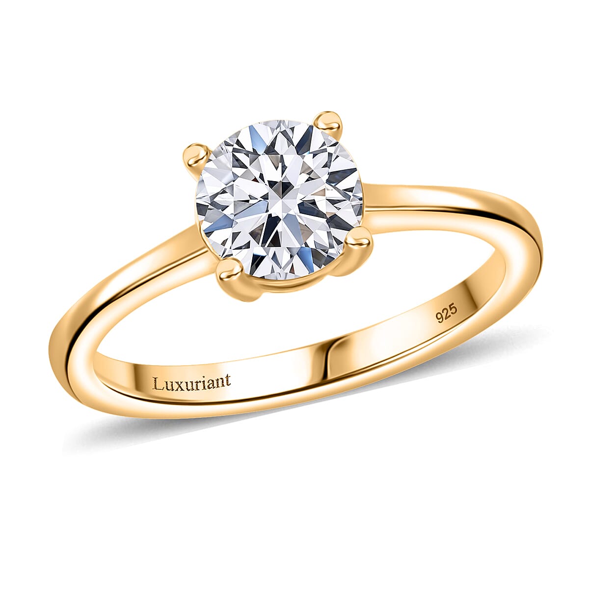 Luxuriant Diamond Lab Grown Diamond E-F VS 1.10 ctw Ring in 18K Vermeil Yellow Gold Over Sterling Silver (Size 7.0) image number 0