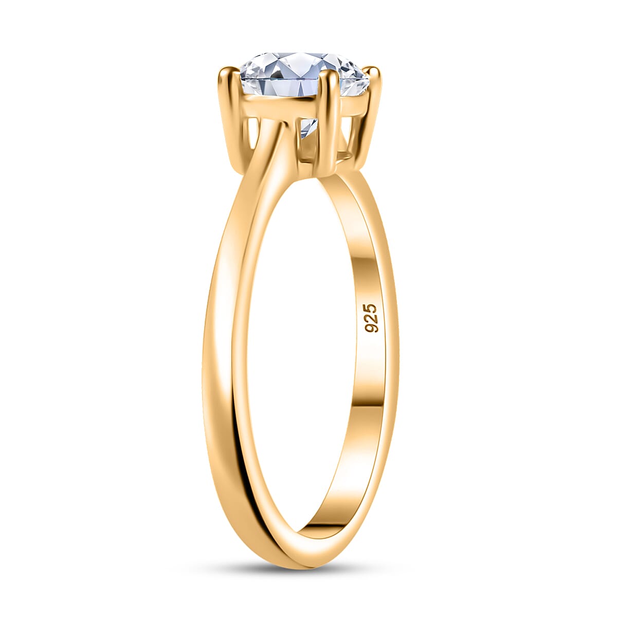 Luxuriant Diamond Lab Grown Diamond E-F VS 1.10 ctw Ring in 18K Vermeil Yellow Gold Over Sterling Silver (Size 7.0) image number 3