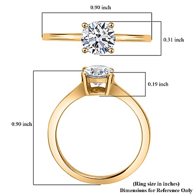 Luxuriant Lab Grown Diamond Ring in 18K Vermeil YG Over Sterling Silver 1.10 ctw (Size 7.0)