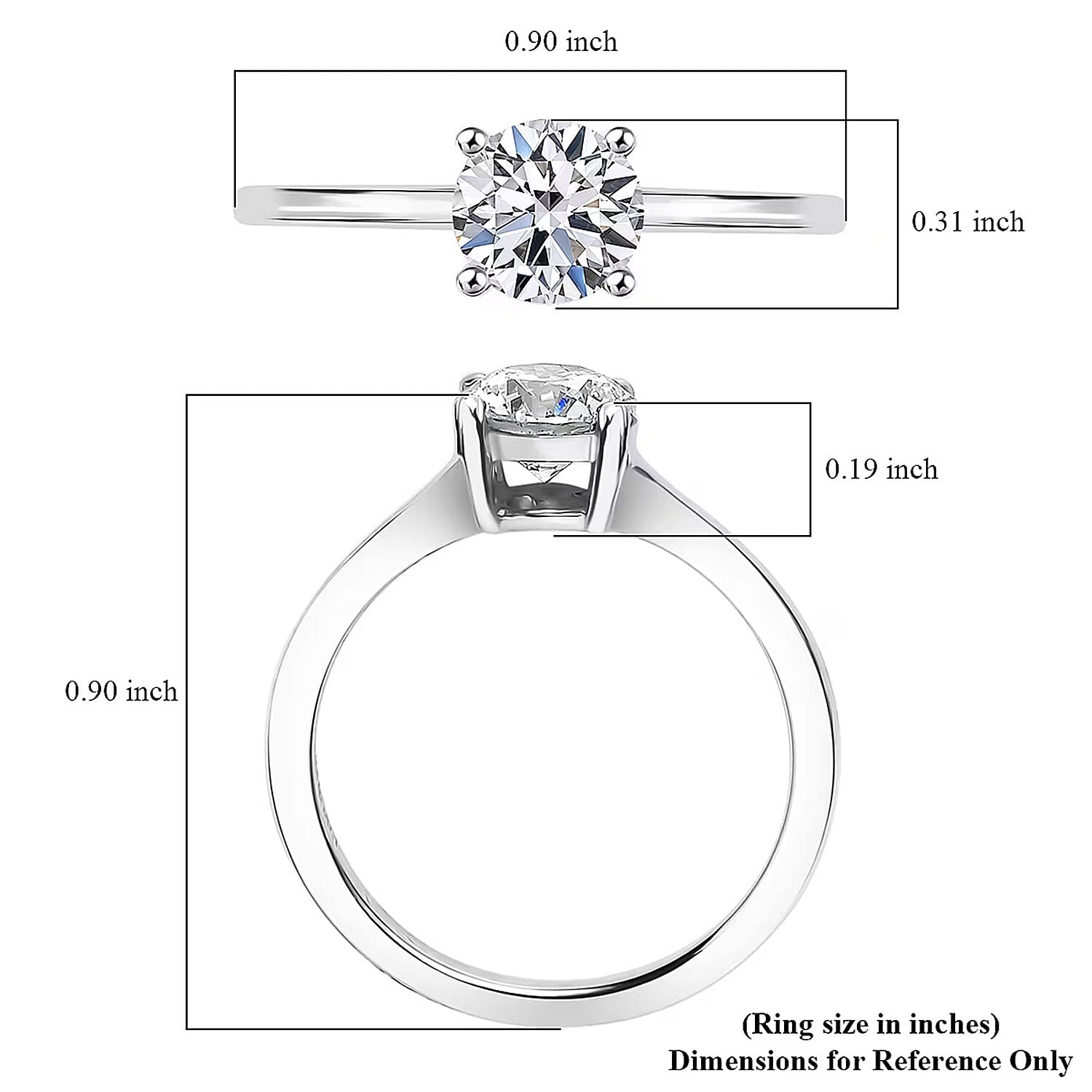 Luxuriant Diamond Lab Grown Diamond (E-F, VS) Ring in 18K Vermeil YG Over Sterling Silver (Size 10.0) 1.10 ctw