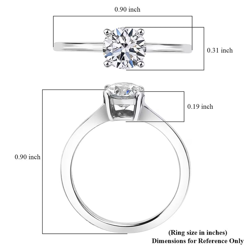 Luxuriant Diamond Lab Grown Diamond (E-F, VS) Ring in 18K Vermeil YG Over Sterling Silver (Size 10.0) 1.10 ctw