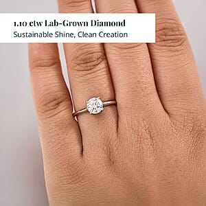 Luxuriant Lab Grown Diamond Ring in Rhodium Over Sterling Silver 1.10 ctw (Size 6.0)