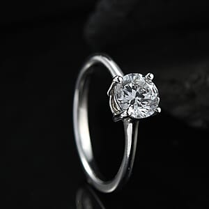 Luxuriant Lab Grown Diamond Ring in Rhodium Over Sterling Silver 1.10 ctw (Size 7.0)