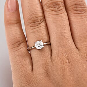 Luxuriant Lab Grown Diamond Ring in Rhodium Over Sterling Silver 1.10 ctw (Size 7.0)