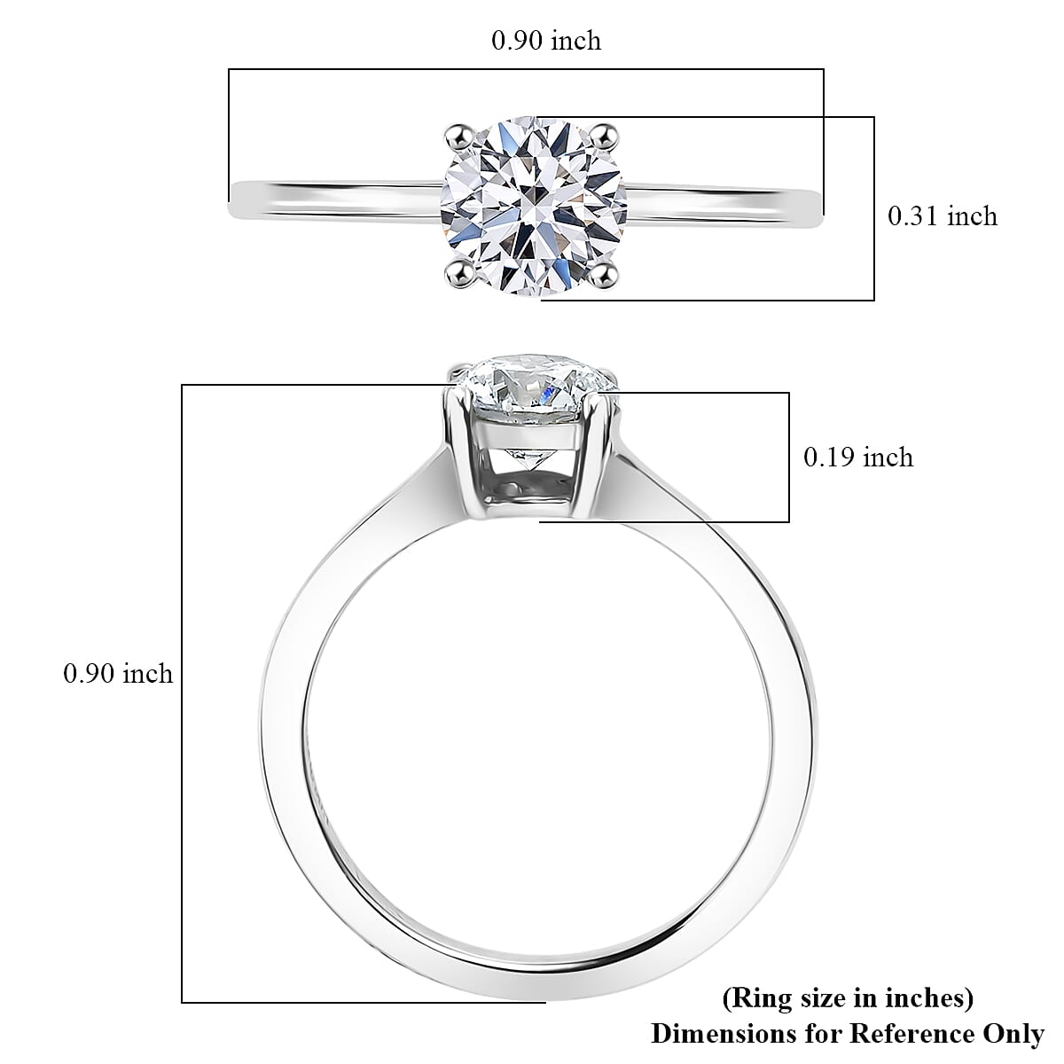 Luxuriant Lab Grown Diamond Ring in Rhodium Over Sterling Silver 1.10 ctw (Size 7.0) image number 5