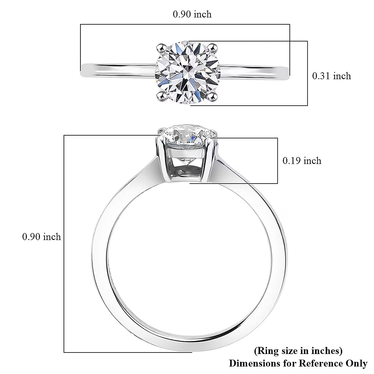 Luxuriant Lab Grown Diamond Ring in Rhodium Over Sterling Silver 1.10 ctw (Size 8.0) image number 6