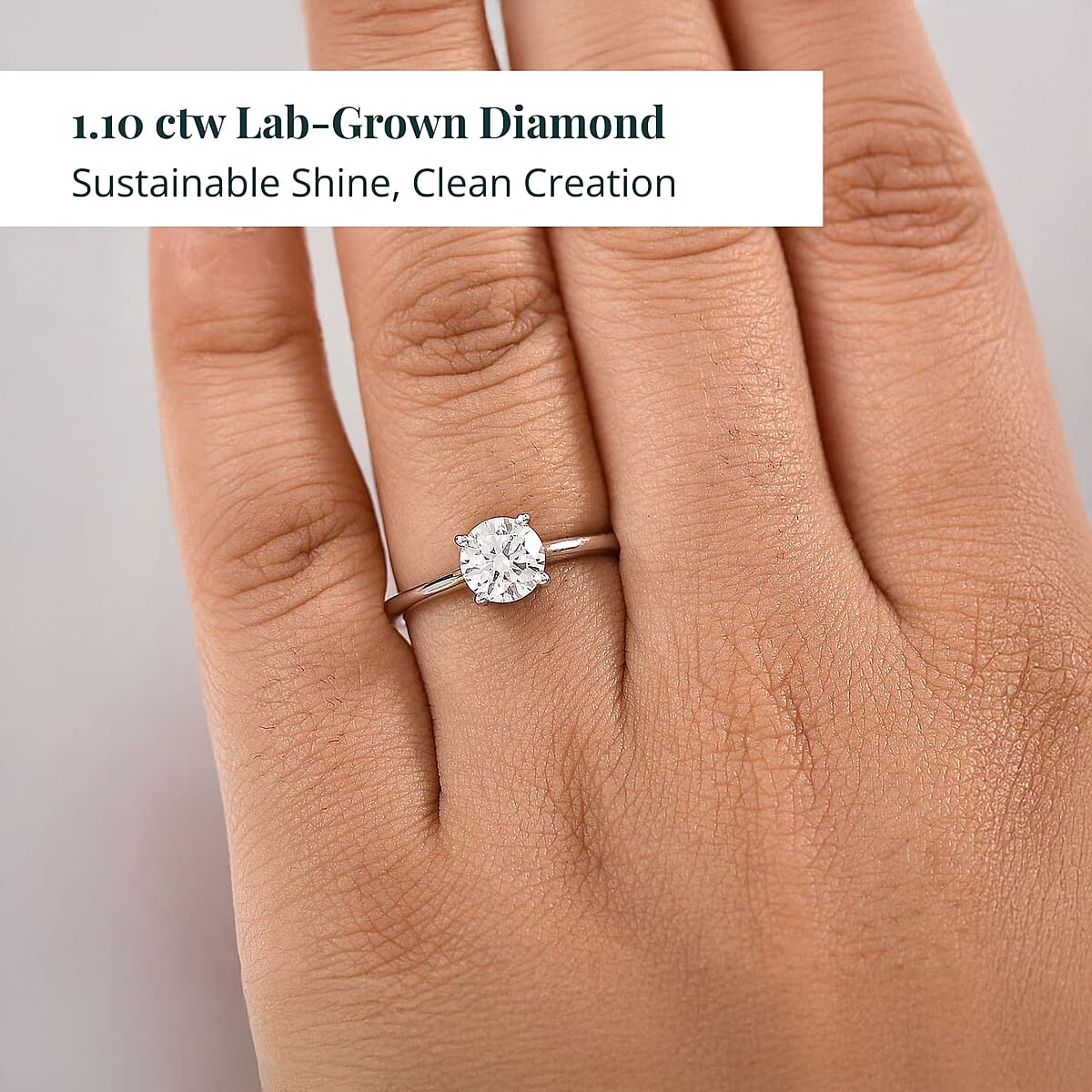 Luxuriant Lab Grown Diamond Ring in Rhodium Over Sterling Silver 1.10 ctw (Size 9.0) image number 1